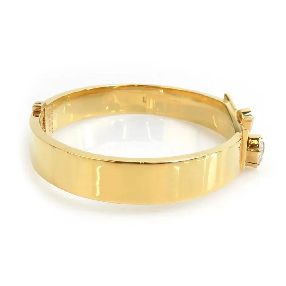 Auth FENDI Monster Eyes Bangle Bracelet Gold